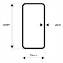 Rechteckrohr, Stahl, Schwarz 30x20x2,0mm 1000mm