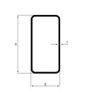 Rechteckrohr Stahl S235JRH 30x20 - 120x80mm 40x20x2,0mm 2000mm