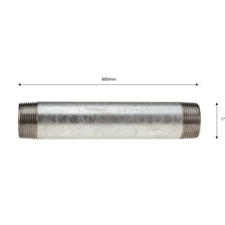Rohrdoppelnippel verzinkt 3/4" 800mm