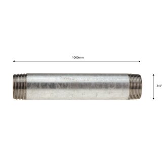 Rohrdoppelnippel verzinkt 3/4" 1000mm