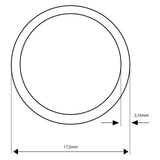 Rundrohr Stahl - 17,2x2,3mm 1500mm