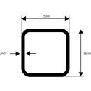 Vierkant / Quadratrohr, Stahl, Schwarz 25x25x2,0mm 1500mm